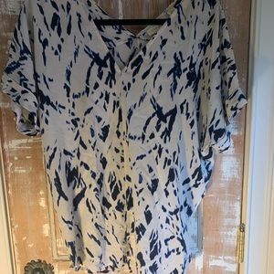 Blue and white silk blouse from Cynthia Rowley